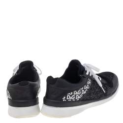 Dolce & Gabbana Black Leather And Mesh Low Top Sneakers Size 45