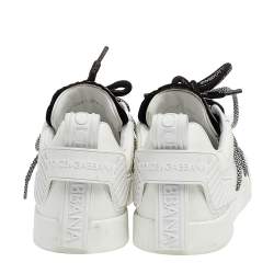 Pre Owned Dolce & Gabbana White Leather Portofino Low Top Sneakers Size 42.5