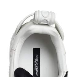 Pre Owned Dolce & Gabbana White Leather Portofino Low Top Sneakers Size 42.5