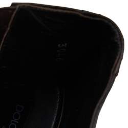 Dolce & Gabbana Dark Brown Brogue Leather Ankle Boots Size 41