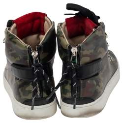 مملوكة مسبقًا Dolce & Gabbana Multicolor Camouflage Printed Leather High Top Sneakers Size 42