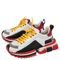 Pre Owned Dolce & Gabbana Multicolored Leather Super King Sneakers Size 42