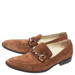 Dolce & Gabbana Brown Suede Bit Slip On Loafers Size 40.5