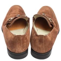 Dolce & Gabbana Brown Suede Bit Slip On Loafers Size 40.5