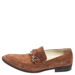 Dolce & Gabbana Brown Suede Bit Slip On Loafers Size 40.5