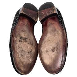 Pre Owned Dolce & Gabbana Black Velvet Crystal Studded Loafers Size 42