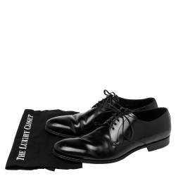 مملوكة مسبقًا Dolce & Gabbana Black Leather Lace Up Derby Size 45