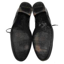 مملوكة مسبقًا Dolce & Gabbana Black Leather Lace Up Derby Size 45