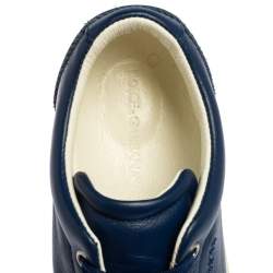 Pre Owned حذاء رياضي دولتشي & غابانا جلد أزرق بعنق منخفض مقاس 41