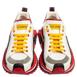 Pre Owned Dolce & Gabbana Multicolor Leather Super King Sneakers Size 43