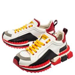 Pre Owned Dolce & Gabbana Multicolor Leather Super King Sneakers Size 43