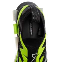 Pre Owned حذاء رياضي دولتشي أند غابانا سورنتو جيرسيه وقماش تريكو أخضر/ أسود مقاس 42.5