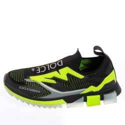 Pre Owned حذاء رياضي دولتشي أند غابانا سورنتو جيرسيه وقماش تريكو أخضر/ أسود مقاس 42.5