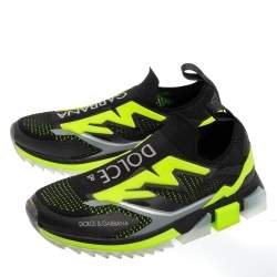 Pre Owned حذاء رياضي دولتشي أند غابانا سورنتو جيرسيه وقماش تريكو أخضر/ أسود مقاس 42.5
