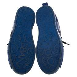 Pre Owned حذاء رياضي دولتشي أند غابانا رباط جلد لامع وجلد أزرق مقاس 43