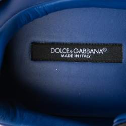 Pre Owned حذاء رياضي دولتشي أند غابانا رباط جلد لامع وجلد أزرق مقاس 43