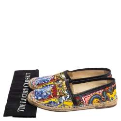 Pre Owned Dolce & Gabbana Multicolor Printed Canvas Slip On Espadrille Size 41