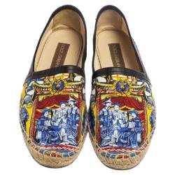 Pre Owned Dolce & Gabbana Multicolor Printed Canvas Slip On Espadrille Size 41