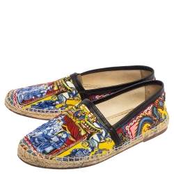 Pre Owned Dolce & Gabbana Multicolor Printed Canvas Slip On Espadrille Size 41