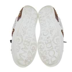 مملوكة مسبقًا  حذاء رياضي دولتشي أند غابانا برباط مرصع رقعة قلب جلد أبيض مقاس 44