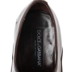 مملوكة مسبقًا Dolce & Gabbana Burgundy Leather Detail Derby Size 43