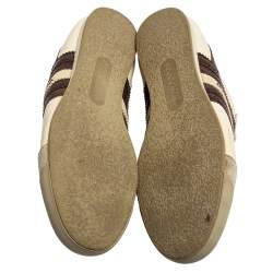 Pre Owned Dolce & Gabbana Beige/Brown Leather and Suede Low Top Sneakers Size 42