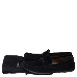 Pre Owned Dolce & Gabbana Black Suede Slip On Loafers Size 40