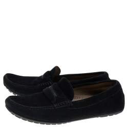 Pre Owned Dolce & Gabbana Black Suede Slip On Loafers Size 40
