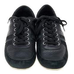 Dolce & Gabbana Black Suede And Leather Low Top Sneakers Size 44