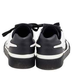 Pre Owned Dolce & Gabbana Black/White Leather And Nylon Miami Low Top Sneakers Size 42.5