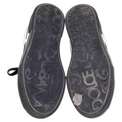 Pre Owned Dolce & Gabbana Black/White Leather And Nylon Miami Low Top Sneakers Size 42.5