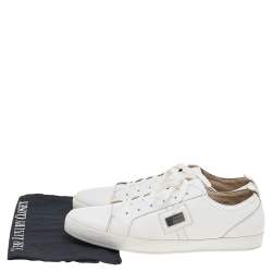 Pre Owned Dolce & Gabbana White Leather Sneakers Size 45