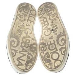 Pre Owned Dolce & Gabbana Navy Blue Leather Lace Up Sneakers Size 42