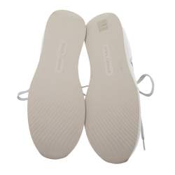 Pre Owned Dolce & Gabbana Silver Leather Low Top Sneakers Size 43.5