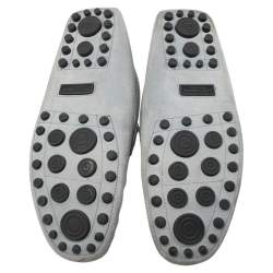 Pre Owned Dolce & Gabbana Grey Leather DG Logo Loafers Size 44