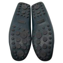 Pre Owned Dolce & Gabbana Dark Teal Blue Leather Genova Loafers Size 44