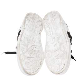 مملوكة مسبقًا حذاء رياضي دولتشي أند غابانا بروتوفينو لشعار الماركة جلد أبيض عنق منخفض مقاس 42