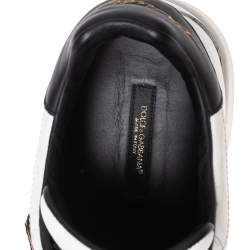 مملوكة مسبقًا حذاء رياضي دولتشي أند غابانا بروتوفينو لشعار الماركة جلد أبيض عنق منخفض مقاس 42