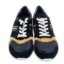 Pre Owned حذاء رياضي دولتشي أند غابانا منفخفض من أعلى سويدي وجلد متعدد الألوان مقاس 43.5