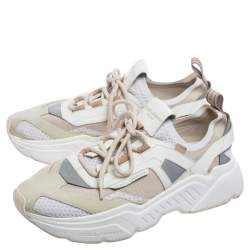 مملوكة مسبقًا Dolce & Gabbana Multicolor Suede And Leather Lace Up Sneakers Size 45 