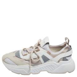 مملوكة مسبقًا Dolce & Gabbana Multicolor Suede And Leather Lace Up Sneakers Size 45 