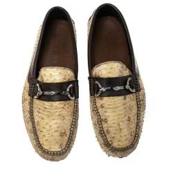 Pre Owned حذاء لوفرز دولتشي أند غابانا جلد ثعبان أصفر/بني سليب أون مقاس 41