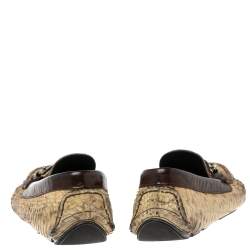 Pre Owned حذاء لوفرز دولتشي أند غابانا جلد ثعبان أصفر/بني سليب أون مقاس 41