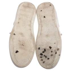 Pre Owned Dolce & Gabbana White/Grey  Leather  And Suede Flag High Top Sneakers Size 42