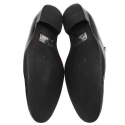 Dolce & Gabbana Black Leather Slip On Loafers Size 44