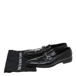 Dolce & Gabbana Black Leather Slip On Loafers Size 44