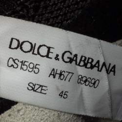 Pre Owned حذاء رياضي دولتشي أند غابانا سليب أون سورينتو قماش تريكو أبيض / أسود مقاس 45 