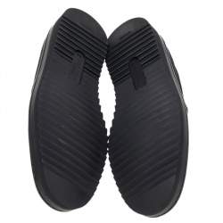 Pre Owned Dolce & Gabbana Navy Blue/Black Leather Slip On Sneakers Size 42.5