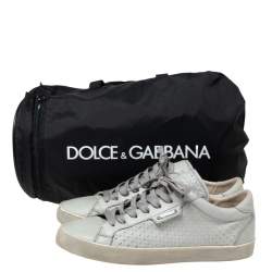 Pre Owned حذاء رياضي دولتشي أند غابانا جلد رصاصي برباط مقاس 41