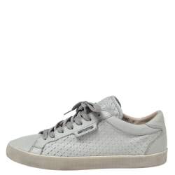 Pre Owned حذاء رياضي دولتشي أند غابانا جلد رصاصي برباط مقاس 41